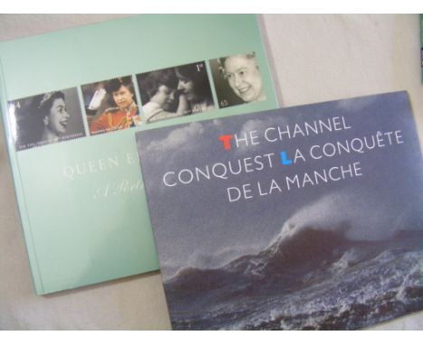 Two Royal Mail Stamp Books  : ''Queen Elizabeth II - A Portrait in Stamps'', and ''The Channel Conquest''.