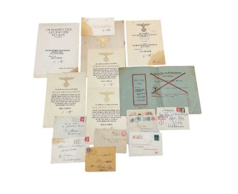 Interesting collection of Second World War Nazi German ephemera from the collection of Charles Morse who served in the Royal 