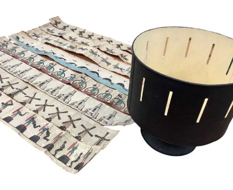 Zoetrope on stand with picture reel and background