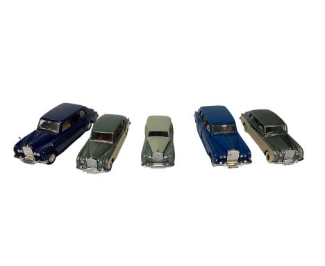 Dinky unboxed selection of saloon &amp; prestige cars including Rolls Royce, Jaguar, Bentley &amp; others, some repaints (Qty