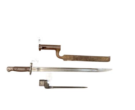 First World War British 1907 pattern bayonet, a spike bayonet and a socket bayonet (3).