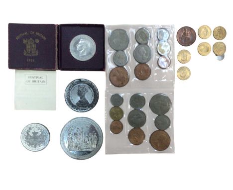 G.B. - Mixed coins &amp; medallions to include pre 1920 silver (N.B. Estimated face value £2.75), pre 1947 (N.B. Estimated fa