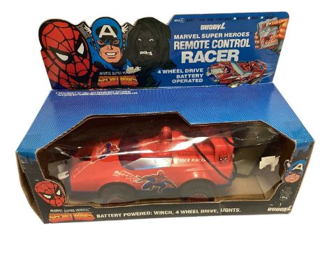 Buddy L (c1985) Marvel Super Heroes Secret Wars Spider Man Remote control racer with winch, boxed No.6010K (1)