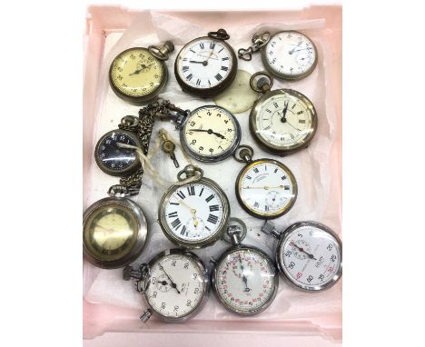 Group of pocket watches and stop watches including Smiths, Dolmy, Gama, Ingersoll Midget, Railway Timekeeper etc (12 in total