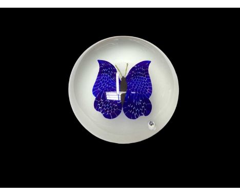 Baccarat butterfly limited edition paperweight (26/125), signed and dated 1978, in original boxIn good condition with no dama