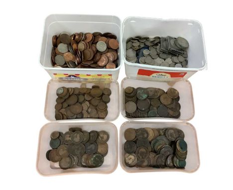 World - Mixed coins &amp; banknotes to include G.B. silver Crown Victoria JH 1890 F, 1891 VG, OH 1898 LXI AF, George VI 1937 