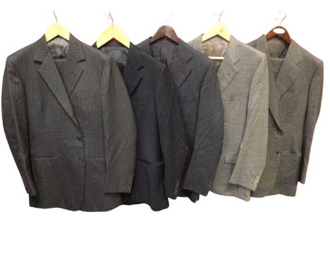 Ede &amp; Ravenscroft pinstripe suit, Italian men's clothing by Luigi Crea including grey suit, grey jacket and two navy blue