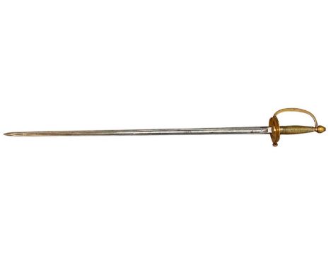 American Civil War period U.S. sergeants' sword with brass regulation hilt, fullered tapering blade by Ames MFC. Co. Chipopee