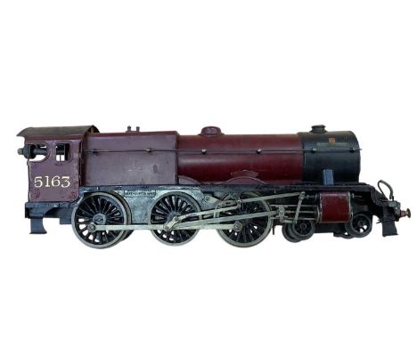 Railway O gauge Bassett Lowke 4-6-0 LMS locomotive &amp; tender No. 5163