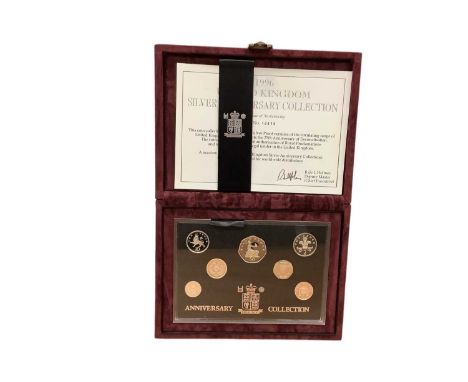 G.B. - Royal Mint silver proof 25th Anniversary of Decimal Currency seven coin set 1996 (N.B. Cased with Certificate of Authe