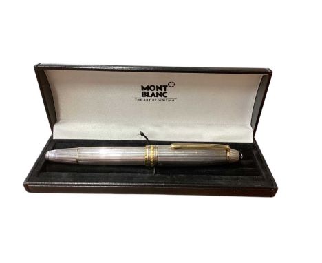 Mont Blanc Meisterstuck No. 146 silver fountain pen, with .925 hallmark, in a later Mont Blanc case