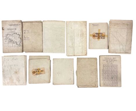 Collection of First World War British Military maps of France and Belgium, British Officers Field Message book and military e