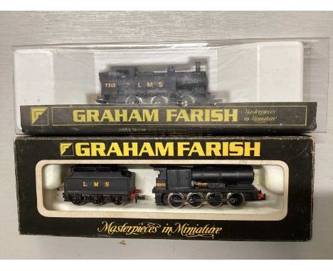 Graham Farish N Gauge BR Black Early Emblem 0-6-0 Fowler 4F locomotive &amp; tender, boxed 372-050, BR lined Early Emblem 2-6