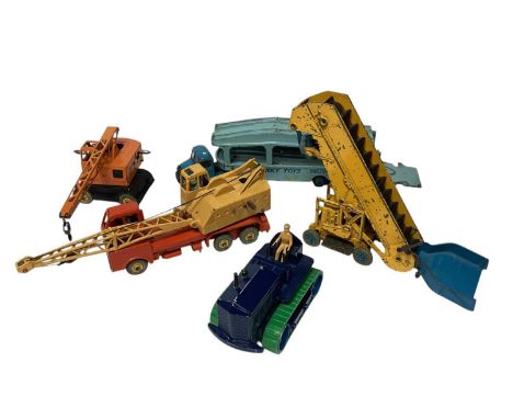 Dinky selection of vehicles including crane, Pullmore car transporter, heavy tractor, refuse wagon, some in reproduction boxe