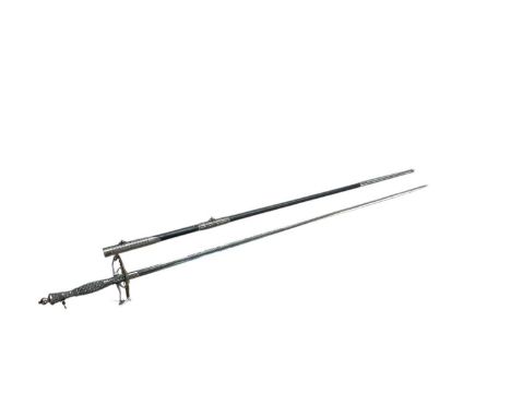 Fine late 19th century cut steel court sword retaining much original polish to blade and mounts, with etched blade retailed b
