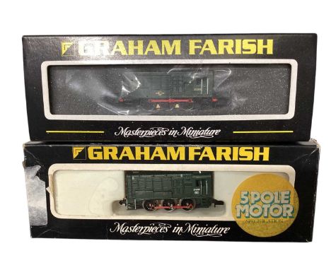 Graham Farish N Gauge BR Green Class 08 diesel shunter 13365, boxed 371003 plus one other &amp; DB electric locomotive (3)