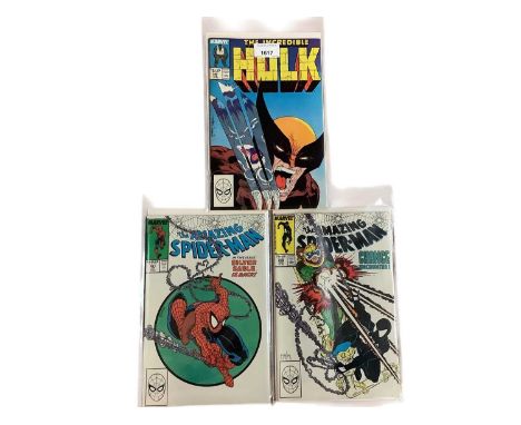 Marvel Comics (1988) The Incredible Hulk #340 iconic cover by Todd McFarlane together with (1988) The Amazing Spider-man #298