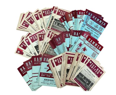 Approximately 150 West Ham United football programmes from 1960s-1970s