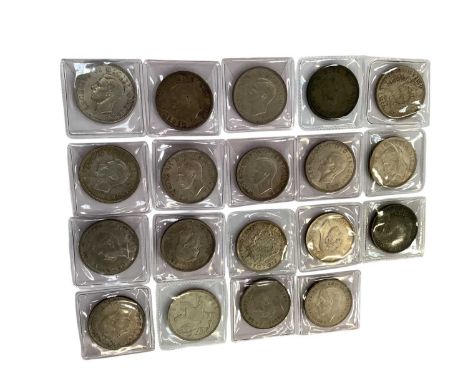 G.B. - Mixed silver Crowns to include George V 1935 x 3 &amp; George VI 1937 x 16 (N.B. Mixed grades but mostly EF to AU) (19