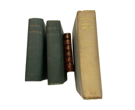 Edmund Farrer - Portraits in Suffolk Houses (West) one of 400 copies, together with White's Suffolk, 1874, Green cloth bindin