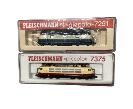 Fleischmann N Gauge Piccola DB diesel electric locomotives No.s 7237, 7334, 7251, 7375 &amp; 7380 (5)