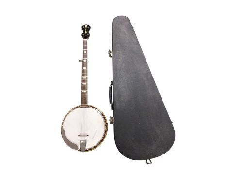 Musima five string banjo in case