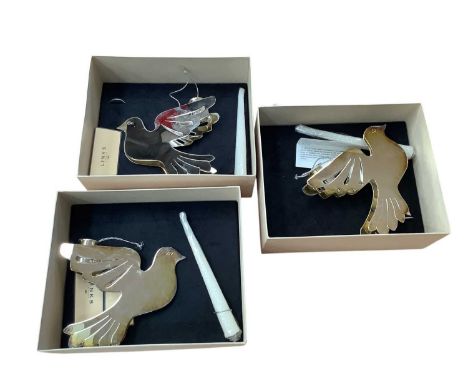 Three Links of London silver plated Christmas tree decorations, in original boxes.
