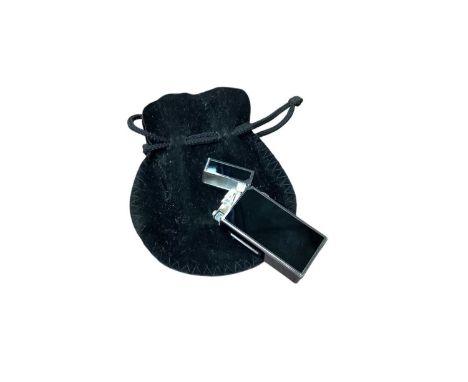 Dunhill silver plated and black enamel lighter, no. 55800