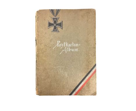 First World War Imperial German military Postcard album containing 22 postcards of groups of German Soldiers, some dated 1916