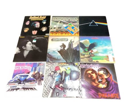 Collection of records, including Ian Dury, Rolling Stones, Judas Priest, Deep Purple, Uriah Heep, Bad News, etc (1 box)