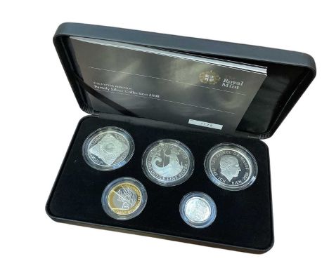 G.B. - Royal Mint silver proof family collection five coin set 2008 to include £5's 'Prince Charles 60th Birthday', 'Elizabet