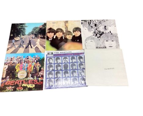 Group of Beatles LPs, including Revolver, Abbey Road, Beatles For Sale, Sgt. Pepper, etc, together with Beatles singles and s