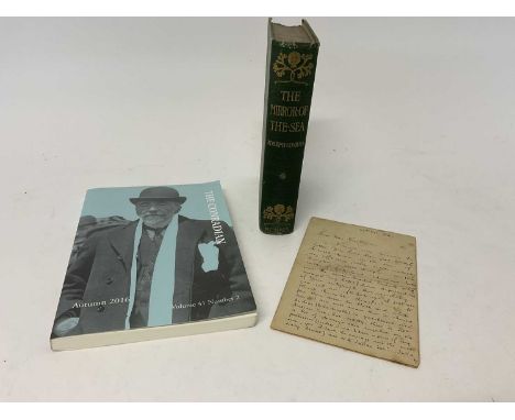 Joseph Conrad interest - Handwritten letter, to Geraldine Sanderson, dated 21st October, '94, together with Conradian Volume 