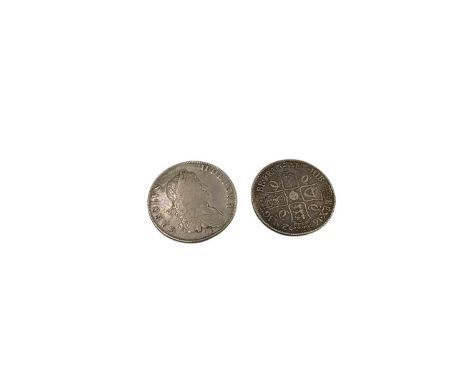 G.B. - Charles II silver Crowns to include 1662 Obv: Rose below bust VG-GF &amp; 1672 AF-GF (2 coins)
