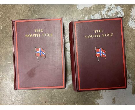 Amundsen - The South Pole, 1912 first edition, 2 vols.Both vols with folding map, contents complete. Bindings mostly good, bu