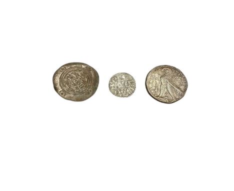 Ancients - Mixed silver coins to include Greece Ptolemey 1X circa 116-106 BC Tetradrachm Rev: Eagle STG. L. on thunderbolt, c