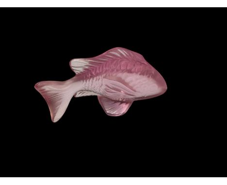 Lalique pink glass fish, 6.5cm, in original boxVery good condition with no damage or scratches