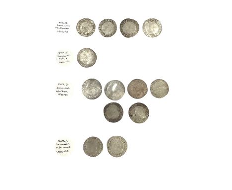 G.B. - Mixed Elizabeth I silver hammered Shillings to include m/m bell 1582-83 x 6, m/m escallop 1584-87 x 4, m/m hand 1589-9