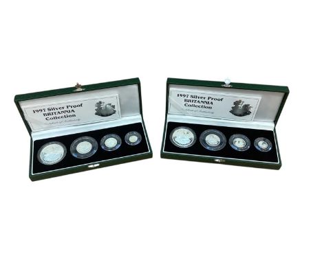 G.B. - Royal Mint four coin Britannia silver proof sets 1997 x 2 (N.B. With Certificates of Authenticity) (2 coin sets)