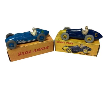 Dinky racing cars selection including gift set No.4 23J HWM, 233 Cooper Bristol 23H Ferrari, 230 Talbot Lago, all in reproduc