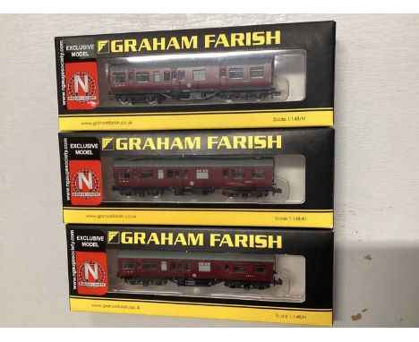 Graham Farish N Gauge EWS Inspection Saloon, boxed 374-875T (x12), LMS Inspection Saloon, boxed 374-875Z (x3), 374-875U (x6) 