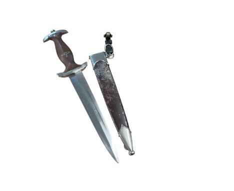 Nazi SA Man's dagger with etched blade retaining most original polish, RZM M7/33,1941 mark, in scabbard with original hanger