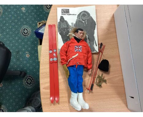 Palitoy Action Man painted head action figure with Polar Explorer outfit &amp; flock head action figure with Blues &amp; Roya