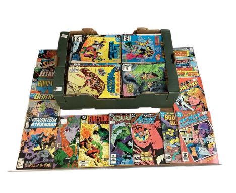 Three large boxes of DC Comics (mostly 1980s). To include Flash, Superman, Justice league, Teen Titans and others. Approximat