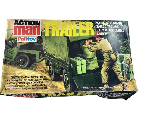 Palitoy Action Man by Palitoy Helicopter empty box No.34714 &amp; Palitoy Limited Trailer empty box No. 34718, plus other Act