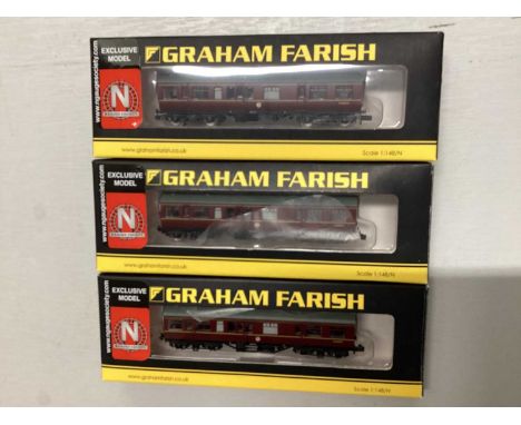 Graham Farish N Gauge BR Maroon Inspection Saloon, boxed 374-875R (x12) &amp; 374-875X (16) (28 total)