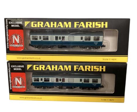 Graham Farish N Gauge BR Blue &amp; Grey Inspection Saloon, boxed 374-875W (19)