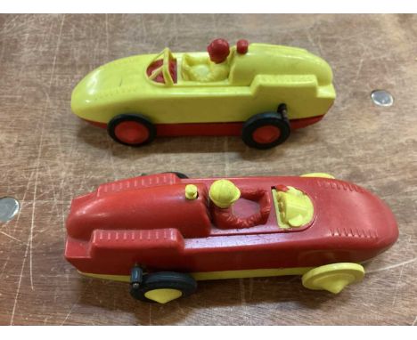 Spot On battery operated racing cars, friction tin plate automobiles, dummy puppet &amp; Ideal Powermite Workshop, boxed (6)