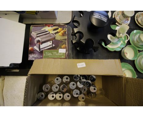 Cole &amp; Mason twenty bottle spice rack carousel and a pasta machine