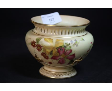 Royal Worcester 1898 floral blush ivory vase 1735 pattern